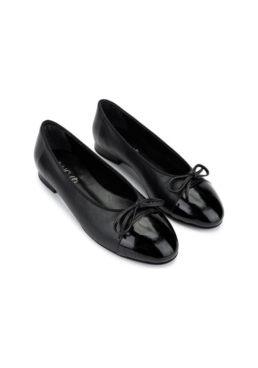 Tamer Tanca Kadın Hakiki Deri Siyah Rugan Babet Ayakkabı 820 630 Bn Ayk Y25 Syh Rgn/syh Dr Siyah Rugan