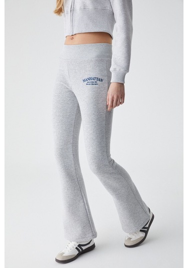 GRIMELANGE Iressen Kadın Nakış Desenli Regular Fit Grimelanj Eşofman Altı Grimelanj