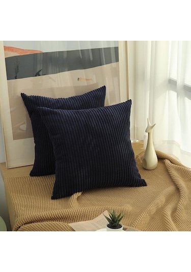 Lacivert Ezilmiş Kadife Kadife Yastık Kılıfları 50cm/45cm/40cm/30cm Çekyat Kare Dekor Yastıklar 50x50cm