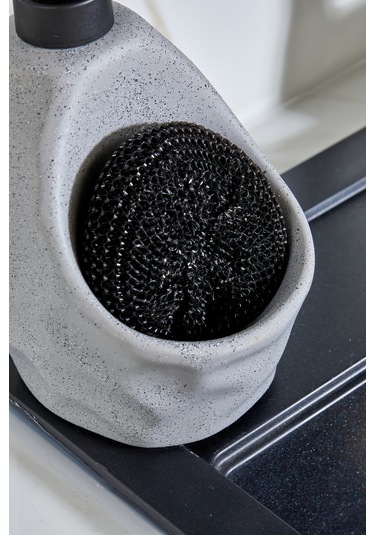 Cooker 180 Ml Seramik Süngerlikli Sıvı Sabunluk Ckr3558 Gri