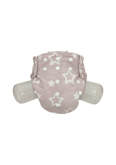 Bezhane Baby Çıt Çıtlı Yıkanabilir Bebek Bezi Pembe Beyaz Yıldızlı
