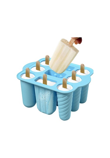 Silikon Buz Dondurma Kalıbı 3 Farklı Dondurma Kalıbı 9 Lu Çok Renkli