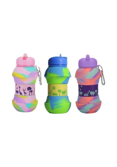 Akordiyon Su Şişesi Çok Renkli