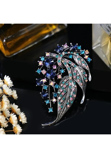 Üst Düzey Zarif Renkli Içi Boş Yaprak Broş Palto Kardigan Takım Pim Broş S2 S2 Çok Renkli