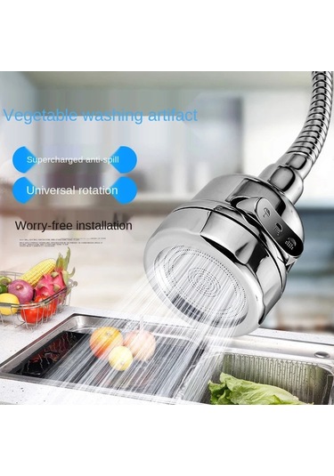 Padalink Stainless Steel 360 Döner Filtreli Su Fışkırıcısı - 2 Modlu Duş/puls - Su Tasarrufu Ve Özel Temizleme GÜMÜŞ