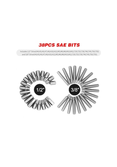 Staxx Power Çok Fonksiyonlu Krom Bits Tutucu Soket Seti 40 Parça