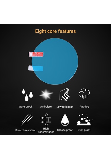 Ranyeek Oto Geribakış Aynası Yağmur Engelleme Filmi - Nano Teknolojiyle Su/toz/toz Koruma, Şeffaf Oval, 2 Adet Paket