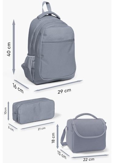 Coral High Kids Siyah Fosforlu Yeşil Gamer Desenli 3 Lü Okul Çanta Seti Set0123654