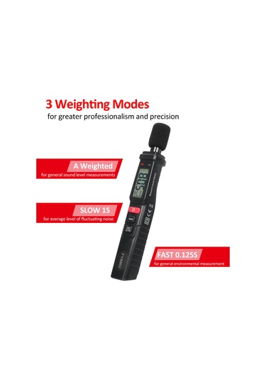 Springsun Fy8862 Kalem Tipi Gürültü Sayacı Ekran Gürültü Test Cihazı Pilsiz Siyah