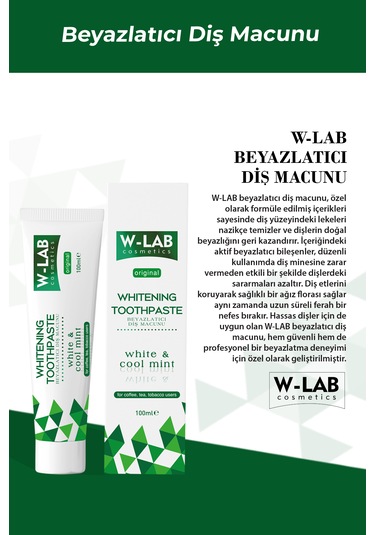 W-Lab Beyazlatıcı Diş Macunu 100 ML
