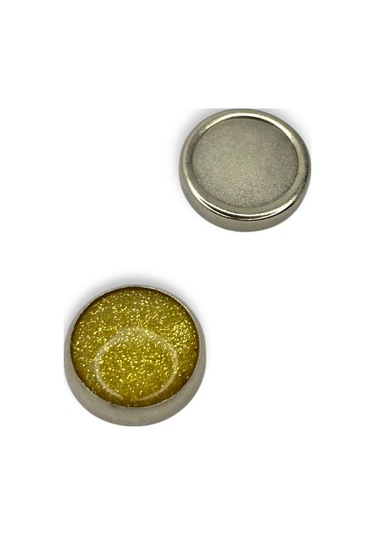 Eşarp Ve Şal Mıknatısı Simli Sarı - Başörtü Tutucu Kadın Tesettür Aksesuar Mıknatıs Sarı