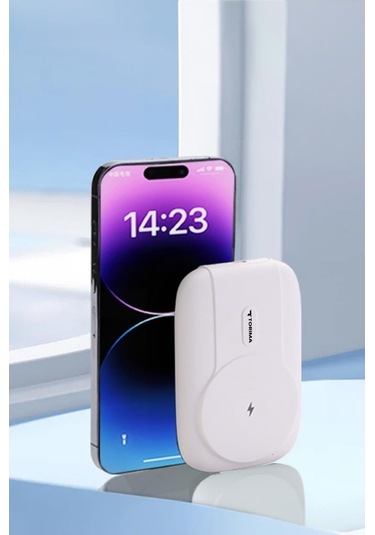 Torima Beyaz 10000mah Magsafe Powerbank Standlı, Kablosuz & Pd 22.5w Hızlı Şarj BEYAZ