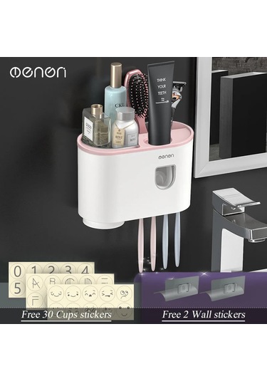 -manyetik Adsorpsiyon Ters Diş Fırçası Tutucu Duvar-otomatik Diş Beyaz