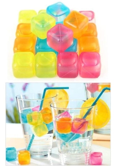 Renkli Buz Küpleri Tükenmez Serinletici Buz Küpleri 20 Adet Asorti
