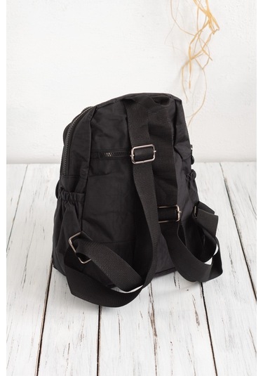 Krinkıl / Klinkır Su Geçirmez Ithal Kumaş Çok Gözlü Günlük Küçük Kadın Sırt Çantası Siyah 8317 Siyah