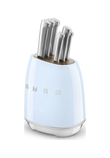 Smeg Kbsf02pb Pastel Mavi Standlı Bıçak Set Mavi