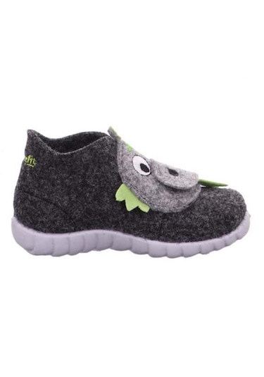 Superfit 1-800295 Happy Çocuk Siyah/gri Keçe Panduf Gri - Siyah