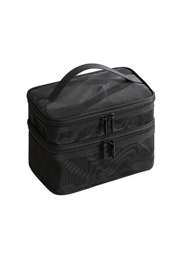 Unimarket Şeffaf Büyük Kapasiteli Bölmeli Örgü Saklama Çantası Çift Katmanlı Rz9awb