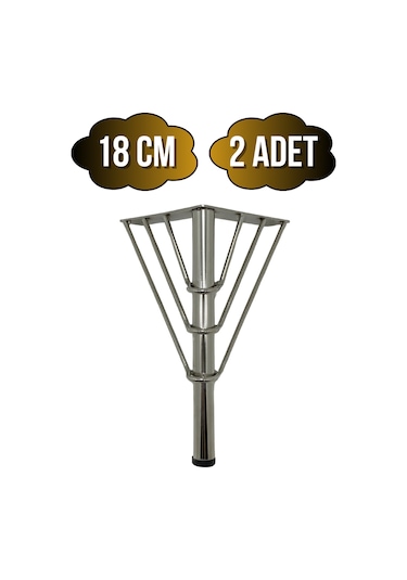 Metal Tel Boru Desenli Ayak Mobilya Masa Ve Dolap Ayağı Krom Metal 18cm 2 Adet