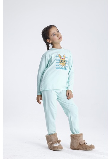 Baskılı Pijama Takımı Mint