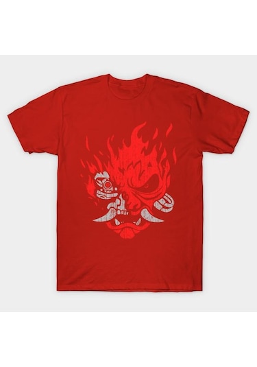 Kırmızı Unisex Moda Tshirt Cyberpunk Baskı Plus Boyut Xs-6xl T-shirt 100%pamuk Tops O Yaka Kısa Kollu Tees Kırmızı