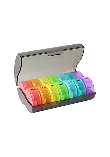 Suntek Magideal Hap Kutusu Kabı Haftalık 7 Günlük Siyah-ve-çok-renkli