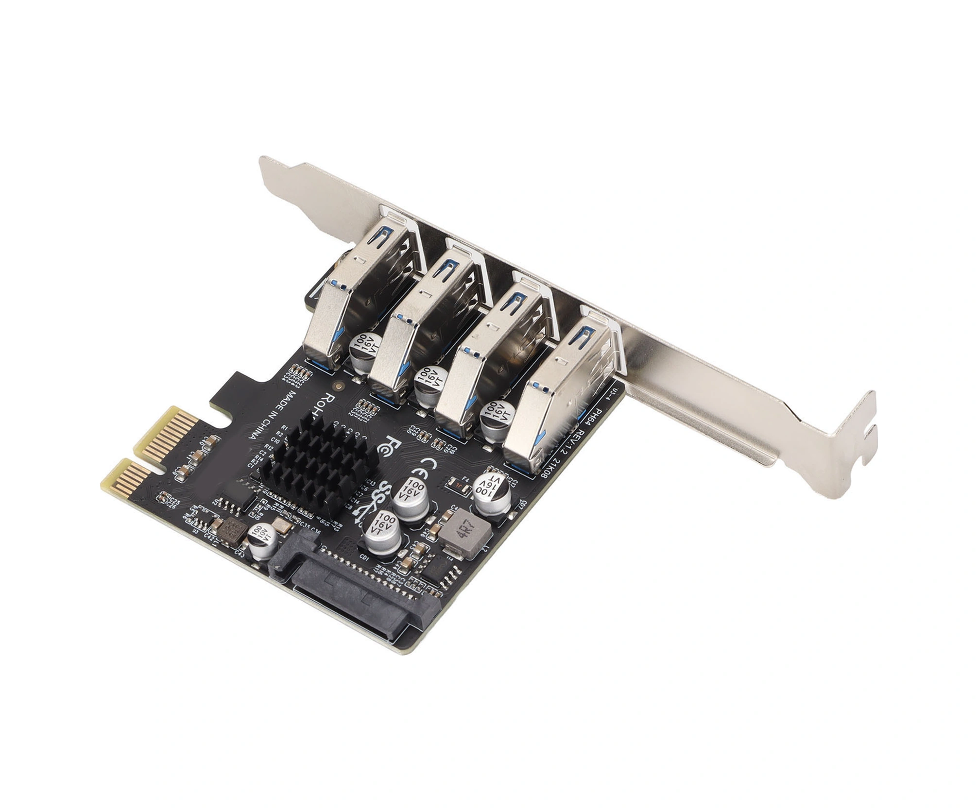 Xiyyadms Vl805 Kontrolcülü Pcıe X1/x4/x8/x16 Uyumlu 4 Port Usb 3.0 Gen1 5gbps Genişletme Kartı - Yüksek Altın Kaplama, Bağımsız Koruma Sigortası, Dahili Güç Modülü