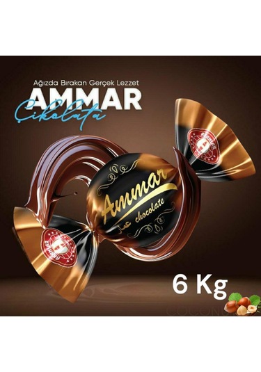 Ammar Bitter Kaplamalı Fındık Aromalı Bayramlık İkramlık Çikolata 6 KG