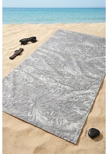 Royal Garden Gümüş Plaj Havlusu 70 X 150 Cm Gümüş Gri