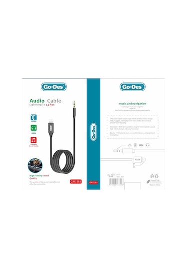 Go Des GAC-363 Lightning To 3.5mm Aux Kulaklık Dönüştürücü Ses Kablosu - ZORE-220421
