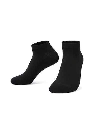 Ozzy Socks 12 Çift Dikişsiz Pamuklu Unisex Patik Çorap Yazlık  Dayanıklı Topuk Siyah