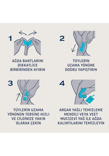 Veet Bacak Vücut Bölgesi Hassas Ciltler Ağda Bandı 3 x 40 Adet