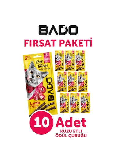 Bado Kedi Ödül Çubuğu Kuzu Etli 3x5gr 10lu