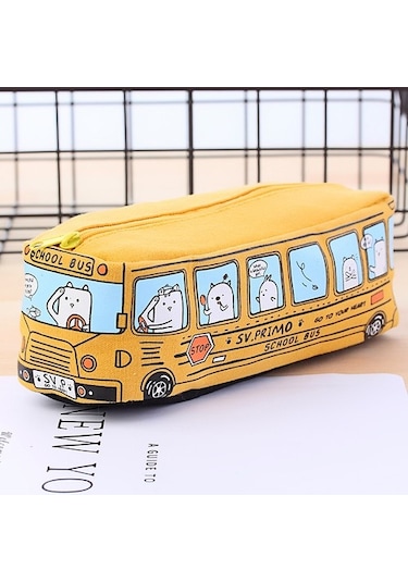 Öğrenci Kırtasiye Kalem Kutusu Otobüs Kalem Kutusu Erkek Ve Kadın Tuval Kırtasiye Kutusu Oyuncaklar 9z1b6v Altın Sarısı