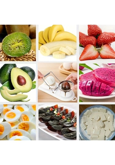 Trendooze Gaojunshop01 Beyaz Yumurta Dilimleyici 2 Başlı, Hediyeli Set Beyaz