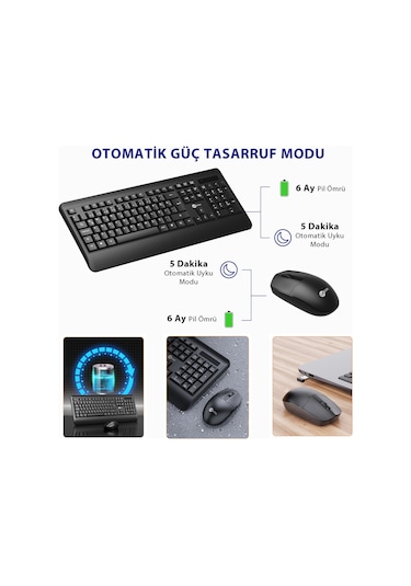 Lecoo KW202 Kablosuz Türkçe Q Klavye & Mouse Set