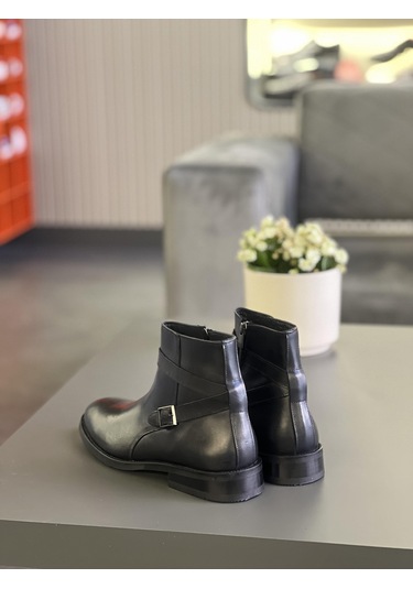 Lfr-p8001 Derı Merdane Deri Bot Siyah Siyah