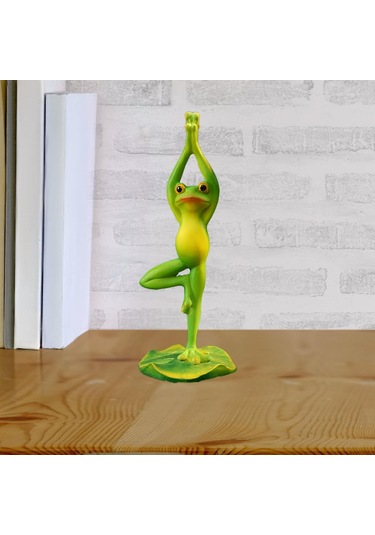Suntek Reçine Heykelcik Koleksiyon Yoga Kurbağa Heykeli Stil-c