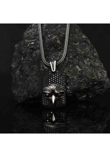 925 Ayar Gümüş Zirkon Taşlı Kartal Motifli Kolye