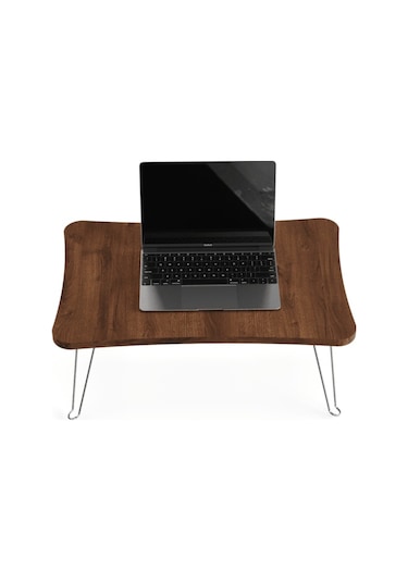 Taşınabilir Katlanır Yatak Koltuk Üstü Hasta Servis Bilgisayar Çalışma Sehpası Ceviz