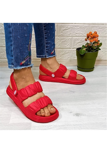 Calx 1260 Kırmızı Hafif Rahat Kadın Terlik & Sandalet 001