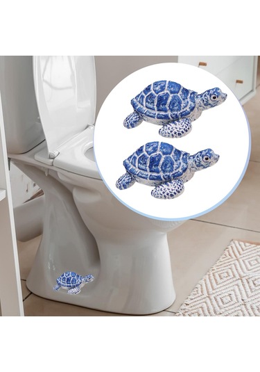 Suntek 2 Adet Kaplumbağa Tuvalet Cıvatası Kapağı Ev Sahili Mavi