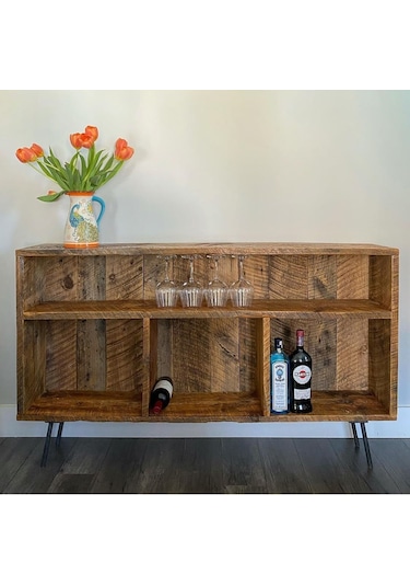 Umutpark Ahşap Metal Ayaklı Şaraplık Raf Düzenleyici