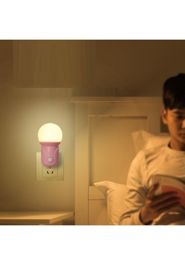 Mavi Led Plug-in Gece Lambası 2 Renk Göz Koruması Uyku Işığı Yatak Odası Soket Işıkları Enerji Tasarrufu Sevimli Balkon Koridor Lambası Mavi