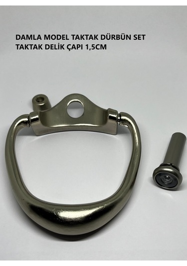 Homdep Dürbünlü Çelik Kapı Taktak Tokmağı Damla Model Delik Çapı 1,5cm Renk: Saten