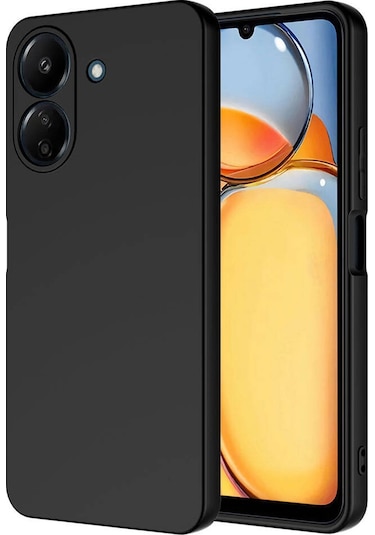 Forzacase Xiaomi Redmi 13c İle Uyumlu Liquid Serisi İçi Kadife Lansman Silikon Kılıf Siyah