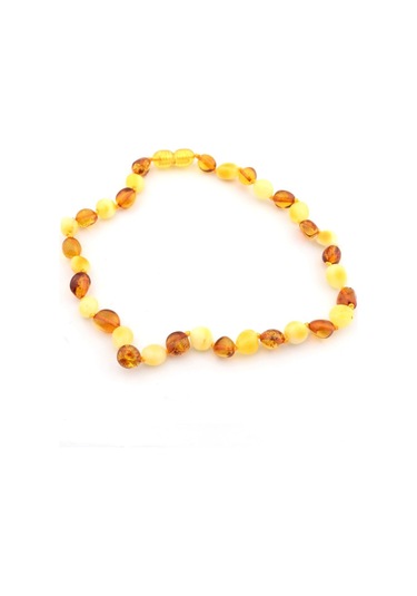 Saatcaddesi Pigado Gerçek Çok Renkli Damla Kehribar Bebek Diş Kolyesi