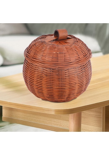 Suntek Yuvarlak Rattan Saklama Kutusu El Dokuma Balkabağı Diğer
