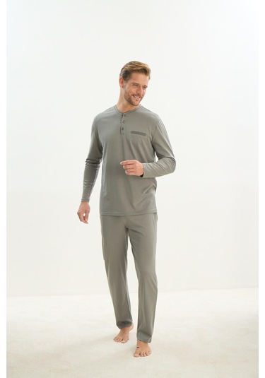 Erkek Uzun Kol Yeşil Pijama Takım C8t2n5o9 001