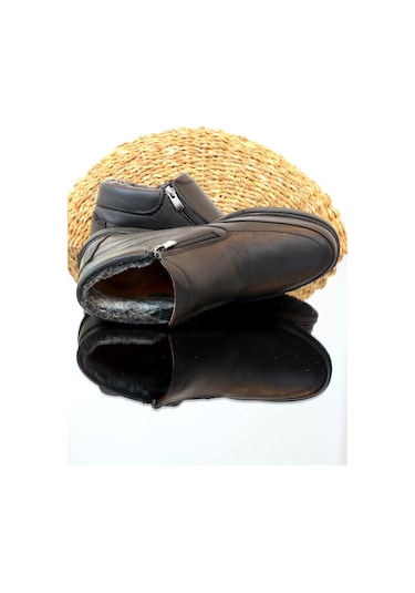 Konfores 391 Hakiki Deri Anatomik Erkek Bot - Siyah - 40 Siyah